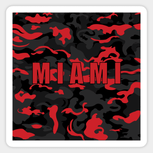 Miami Camo Style Black and Red Camouflage Sticker